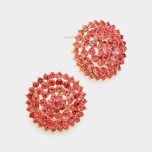 GOLD ORANGE SUNBURST EARRINGS ( 1774 GOR )