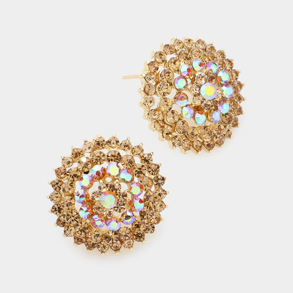 GOLD TOPAZ SUNBURST EARRINGS ( 1774 GTOP )