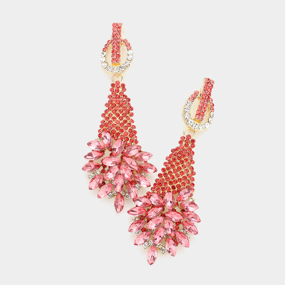 CORAL MARQUISE EARRINGS ( 5005 GCR )