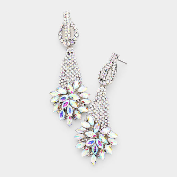 SILVER AB MARQUISE EARRINGS ( 5005 AB )