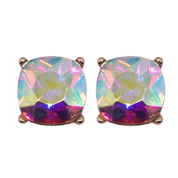 Gold AB Stud Earrings ( 3095 AB )