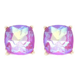 GOLD EARRINGS Purple DIAMOND STONES ( 5284GD PUR )