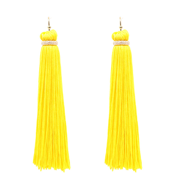 YELLOW Thread Tassel Earrings ( 6079 YE )