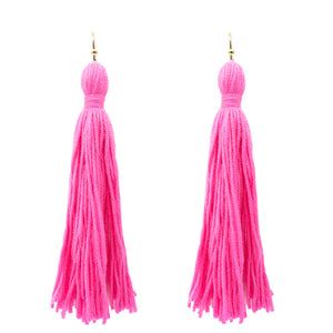 HOT PINK Tassel Earrings ( 6081 HPK )