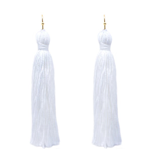 White Tassel Earrings ( 6081 WHT )