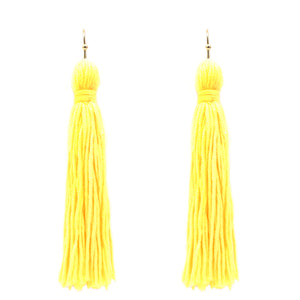Yellow Tassel Earrings ( 6081 YE )