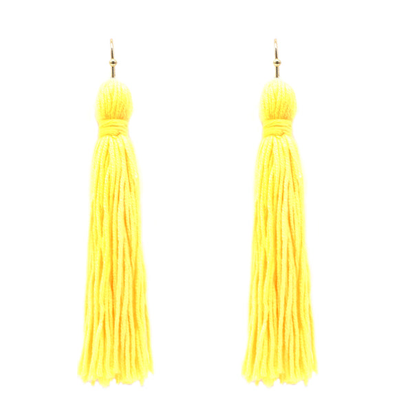 Yellow Tassel Earrings ( 6081 YE )