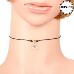 CHOKER CLEAR SWAROVSKI CRYSTAL ( 0384 GDCR )