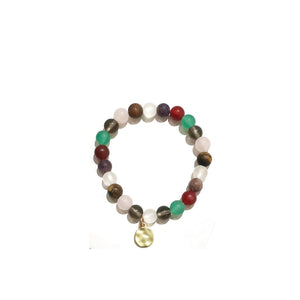 Multi Color STRETCH BRACELET GOLD CHARM ( 1003 31 )