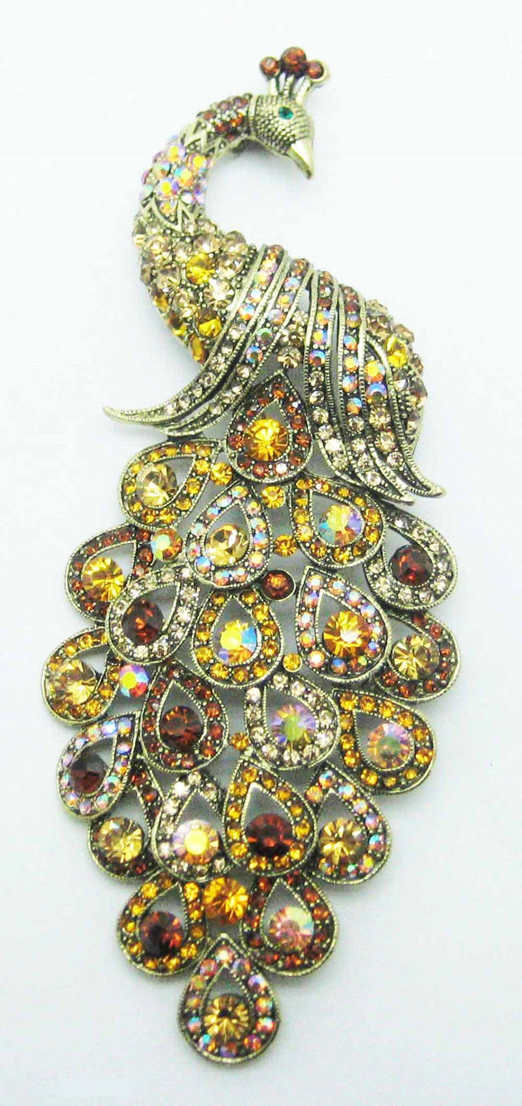 BROWN PEACOCK BROOCH ( 2804 BN )