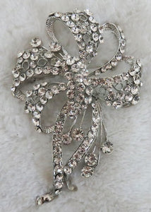 SILVER CLEAR BROOCH PIN ( 2978 SCL )