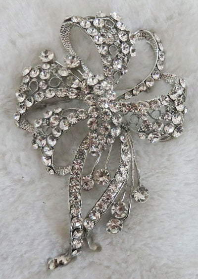 SILVER CLEAR BROOCH PIN ( 2978 SCL )