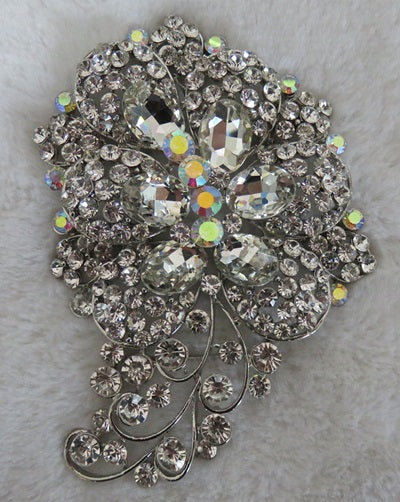 SILVER CLEAR BROOCH ( 2982 SCL )