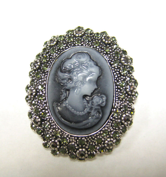 GREY CAMEO BROOCH ( 5103 GY )