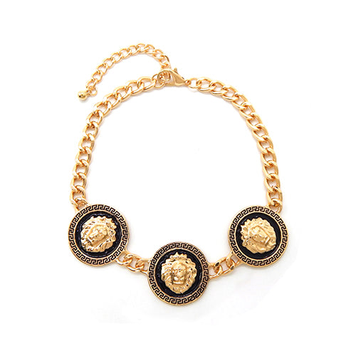 GOLD LION HEAD BRACELET ( 8014 GDBLK )