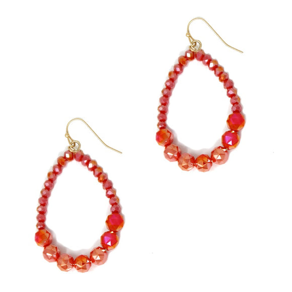 Orange Bead Earrings ( 2133 OR )
