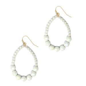 White AB Bead Earrings ( 2133 WHAB )