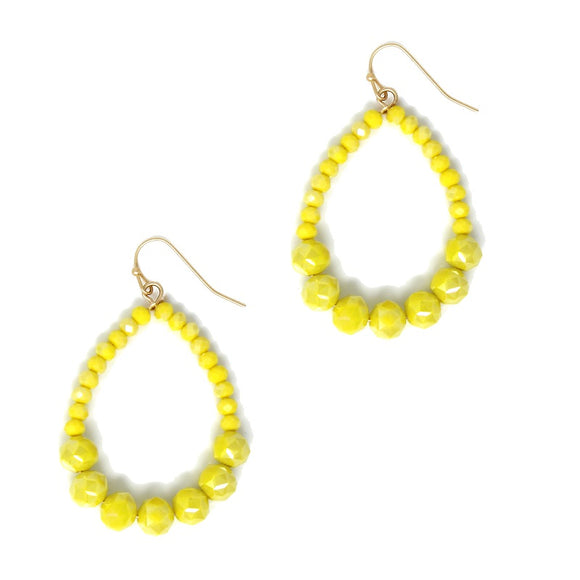 Yellow Bead Earrings ( 2133 YLOP )