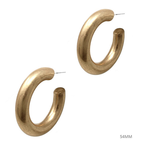 Worn Gold Hoop Earrings ( 2146 WG )