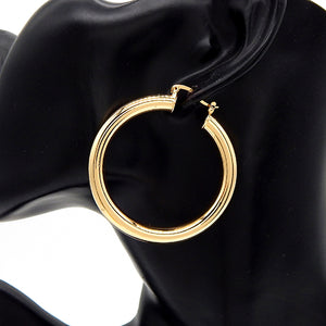 HOLLOW HOOP EARRINGS 50mm ( 3080 GD )