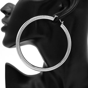 HOLLOW HOOP EARRINGS 80mm ( 3081 RD )