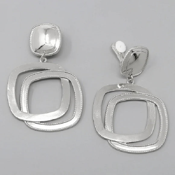 Silver Clip On Earrings ( 3089 S )