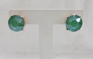 Gold Green AB Stud Earrings ( 3095 GNAB )