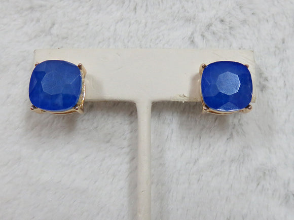 Gold Blue AB Stud Earrings ( 3095 BLAB )