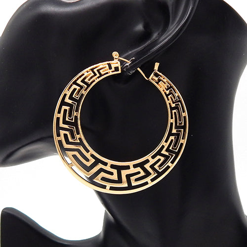 GREEK GOLD HOOP EARRINGS ( 3529 GD )