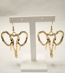 GOLD ELEPHANT EARRINGS ( 3872 G )