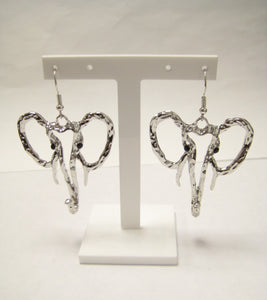 SILVER ELEPHANT EARRINGS ( 3872 S )
