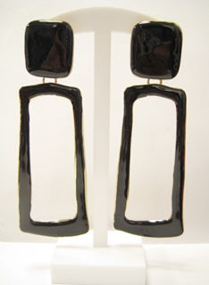 GOLD BLACK CLIP ON EARRINGS ( 3272 BK )