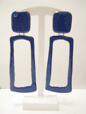 GOLD BLUE CLIP ON EARRINGS ( 3272 BL )