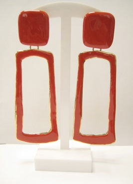 GOLD ORANGE CLIP ON EARRINGS ( 3272 OR )