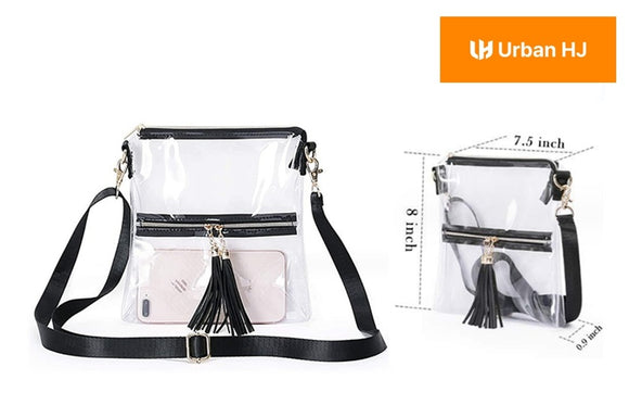 BLACK CLEAR PURSE BAG ( 940 )