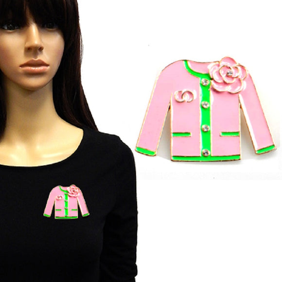 GOLD PINK AND GREEN ENAMEL JACKET ( 2095 GDPNK )