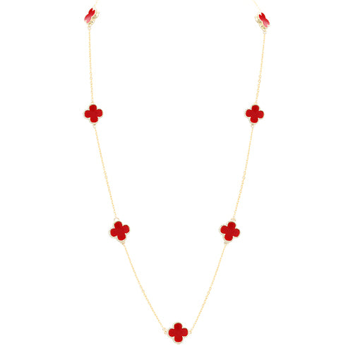 GOLD RED QUATREFOIL NECKLACE ( 6000 RD )