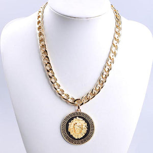 GOLD LION HEAD NECKLACE ( 3696 GD )