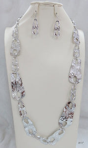 SILVER LINK NECKLACE SET ( 5057 S )