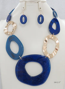 ACRYLIC NECKLACE SET BLUE ( 5095 BL )