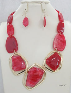 NECKLACE SET ACRYLIC ( 5096 RD )