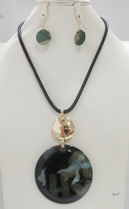 BLACK CORD NECKLACE SET ( 5145 CMFG )