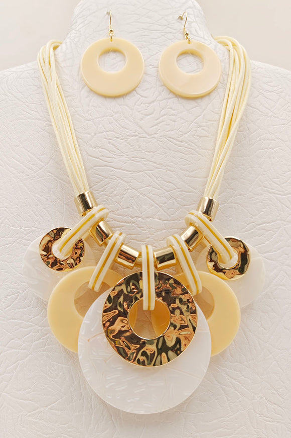 ACRYLIC NECKLACE SET ( 5153 WT )