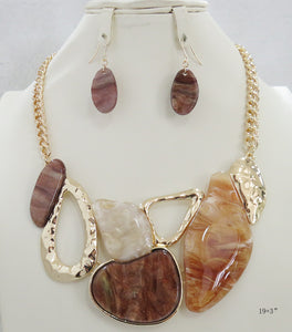 ACRYLIC NECKLACE SET ( 5155 BN )