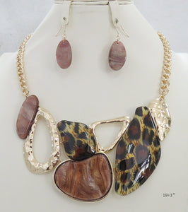 ACRYLIC NECKLACE SET ( 5155 LEOP )