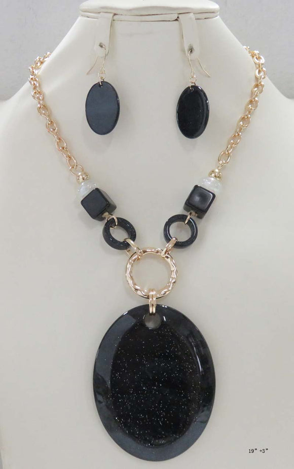 BLACK NECKLACE SET ( 5252 BK )