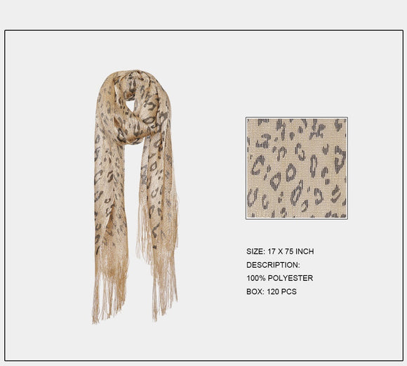 LEOPARD PRINT WOMENS SCARF ( 50058 LEOPARD )