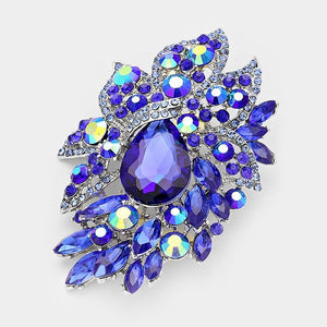 3.75" Royal Blue Rhinestone Brooch ( 06410 )