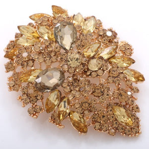GOLD TEARDROP BROOCH TOPAZ ( 0691 )