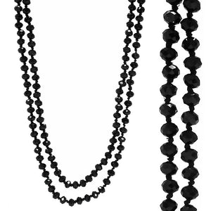 8mm 60" KNOTTED BLACK BEADED LONG NECKLACE ( 0064 34 ) - Ohmyjewelry.com